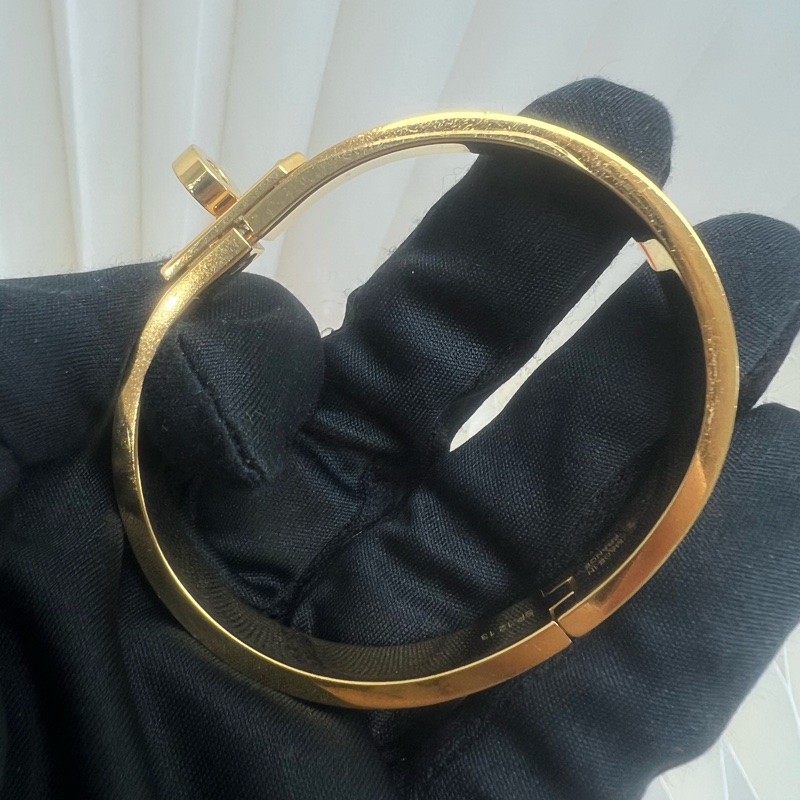 Hermes mini clic kelly pm 米色拼金手額-9