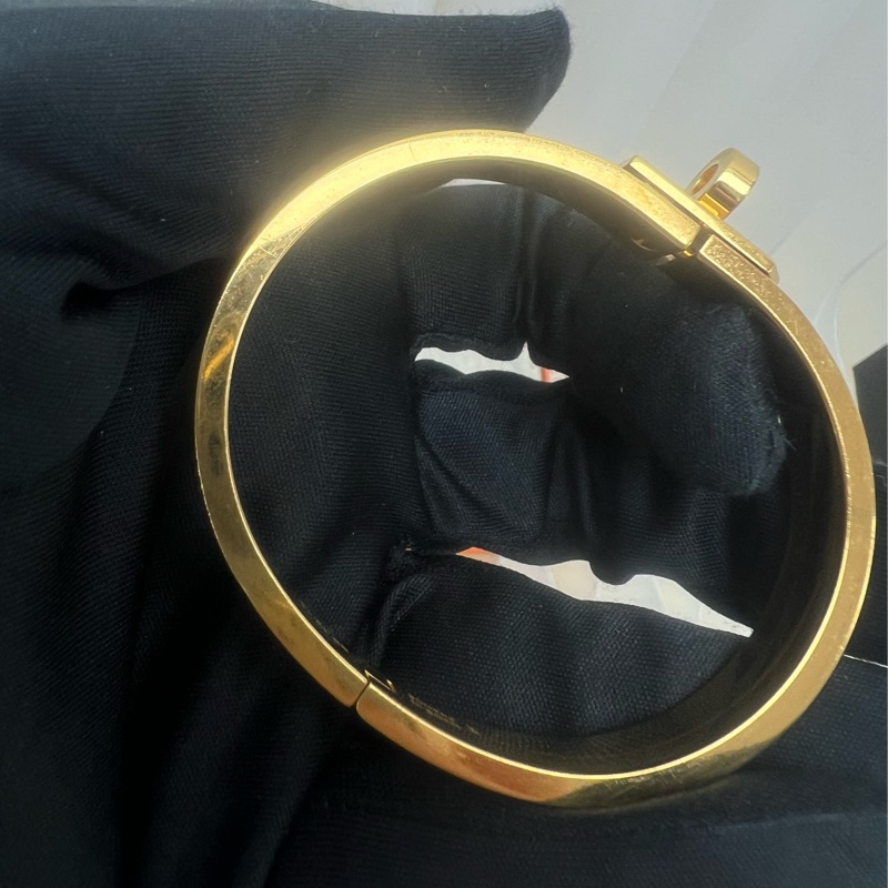 Hermes mini clic kelly pm 米色拼金手額-10