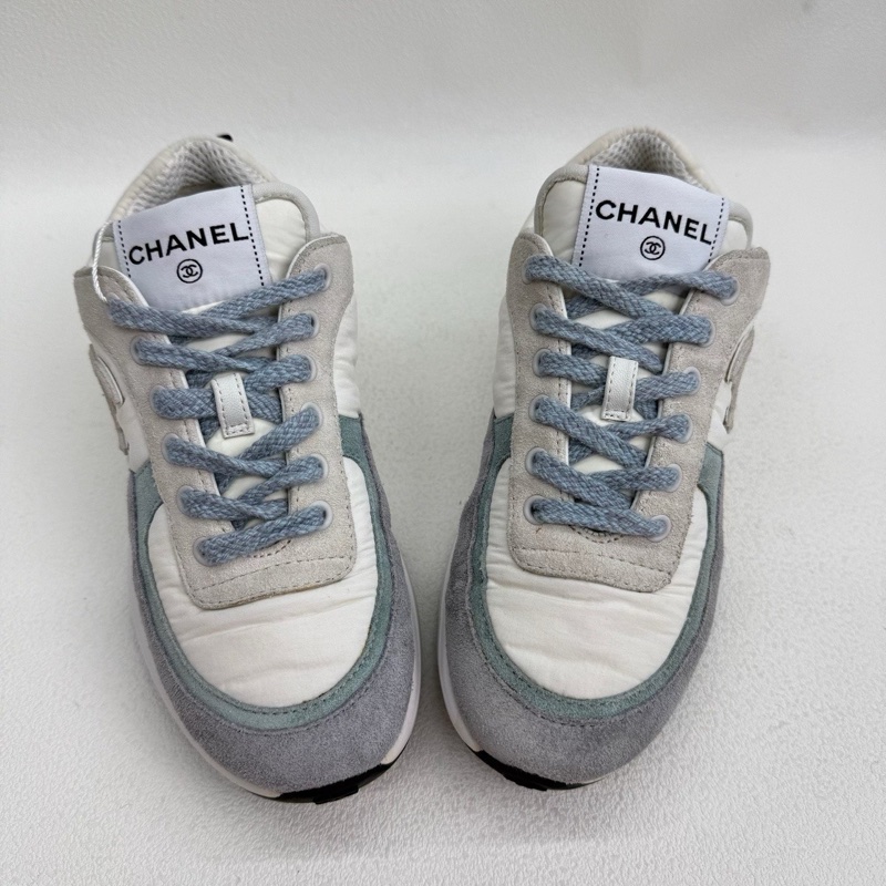 CHANEL香奈兒 圓頭系帶 生活休閒鞋白藍色  35.5碼-6