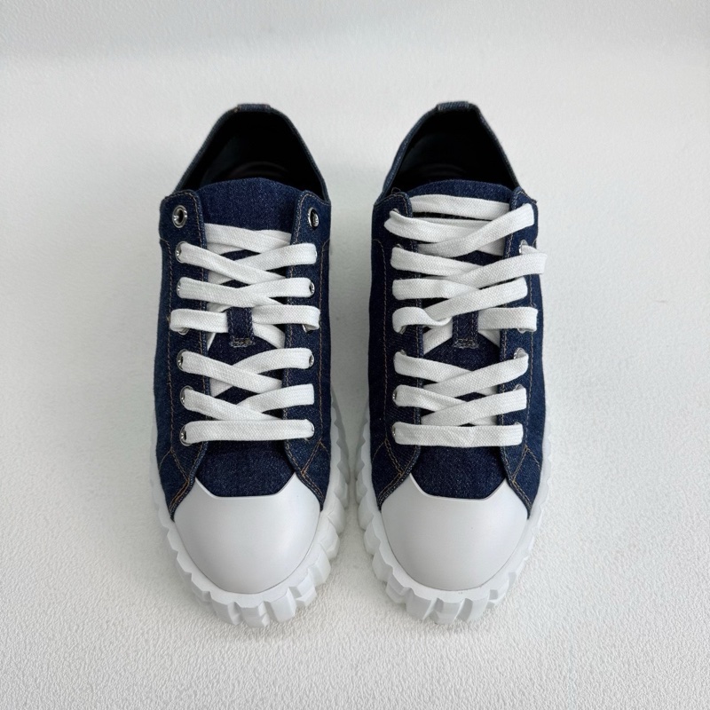HERMES愛馬仕 藍白色 牛仔布料丹寧色 餅乾鞋 35碼-1