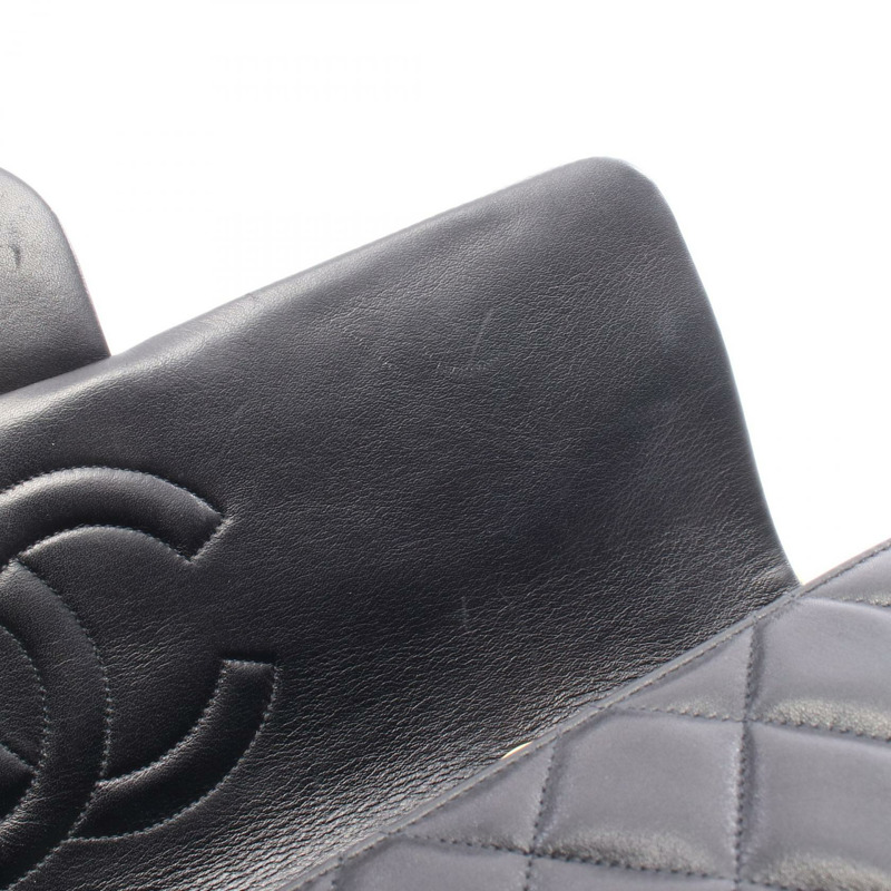 香奈兒 Jumbo Matelasse34 鏈條肩背包,羊皮材質,黑色,二手,金色五金-7