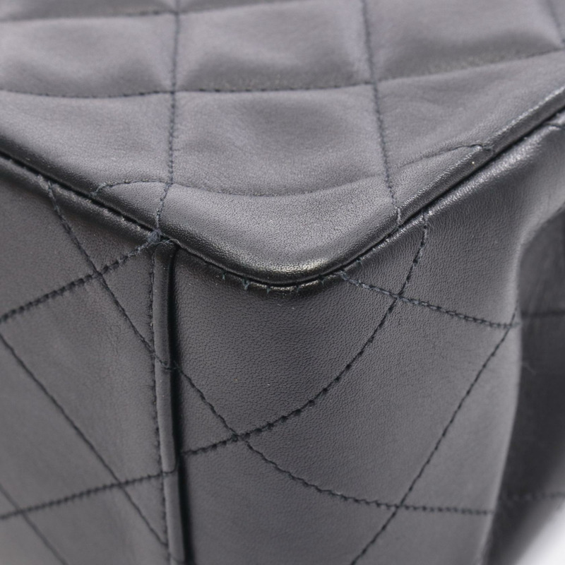 香奈兒 Jumbo Matelasse34 鏈條肩背包,羊皮材質,黑色,二手,金色五金-8