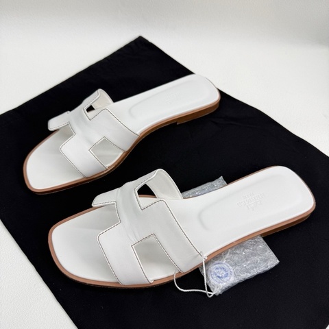 HERMES 愛馬仕Oran 白色H型涼鞋拖鞋 38.5碼
