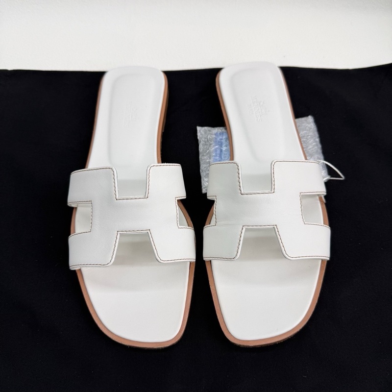HERMES 愛馬仕Oran 白色H型涼鞋拖鞋 38.5碼-1