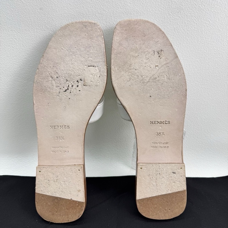 HERMES 愛馬仕Oran 白色H型涼鞋拖鞋 38.5碼-7