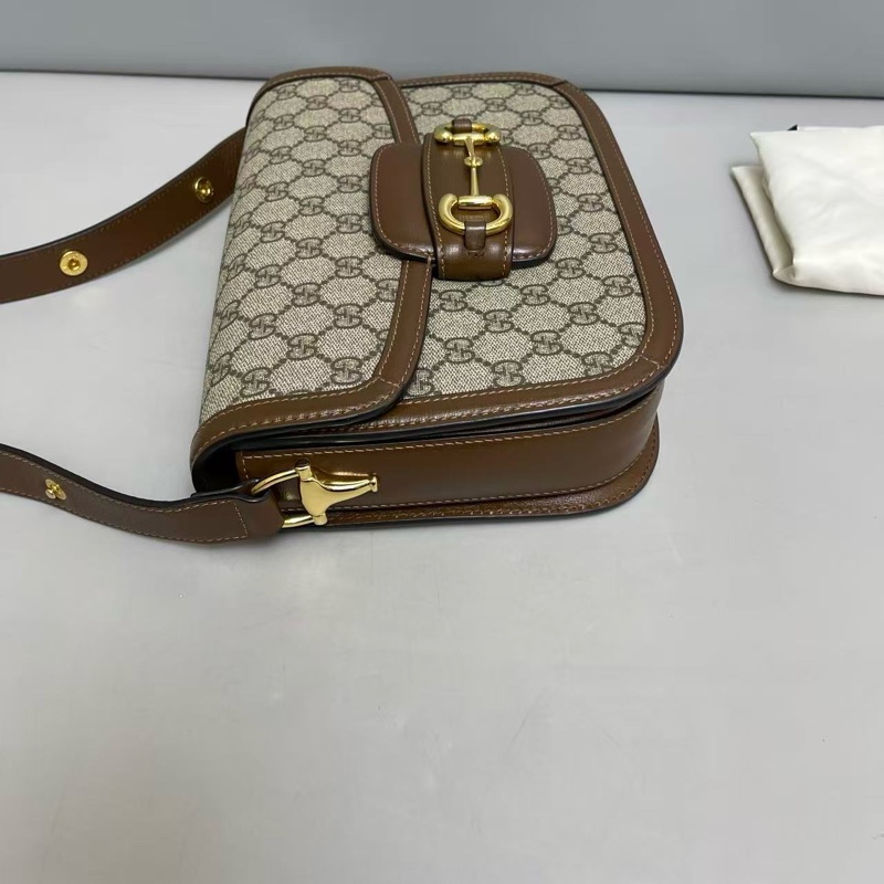 Gucci 1955 老花馬鞍包 焦糖色 中號-2