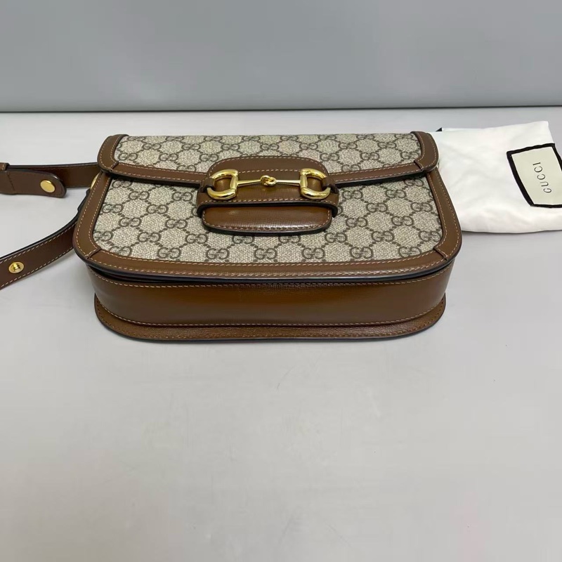 Gucci 1955 老花馬鞍包 焦糖色 中號-3