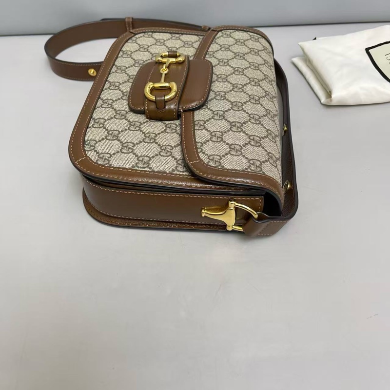 Gucci 1955 老花馬鞍包 焦糖色 中號-4