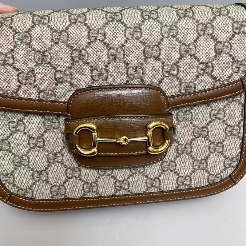 Gucci 1955 老花馬鞍包 焦糖色 中號-5