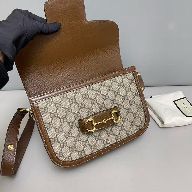 Gucci 1955 老花馬鞍包 焦糖色 中號-7