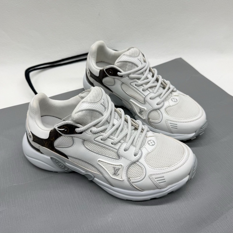 LV路易威登 Olympia 25年新款皮革白色老花運動鞋  35碼-2