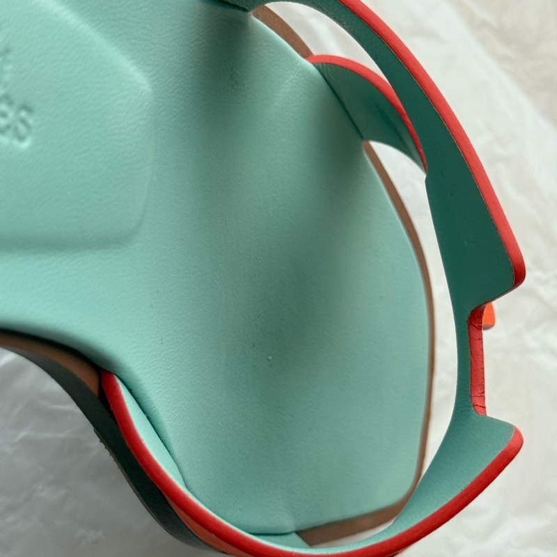 Hermes H 拖鞋 Oran 拚色款 9新 37號-16