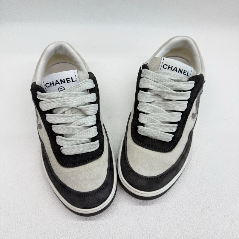 Chanel 香奈兒  黑白熊貓 拼皮 雙C 板鞋 明星同款36.5碼-6