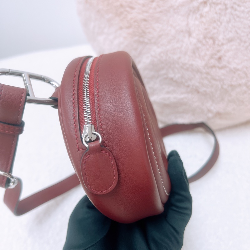Hermes in the loop belt 棕紅色豬鼻腰包 B刻-4