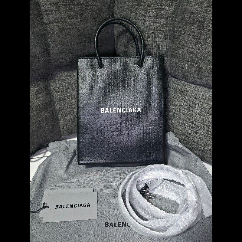 [全新]Balenciaga 巴黎世家 牛皮購物袋 小號 黑色-0