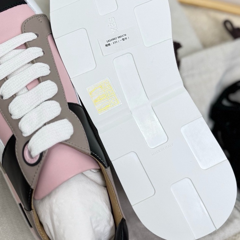 閒置新 未使用 Hermes/愛馬仕 粉色拼色運動鞋37碼 附件:塵袋-4