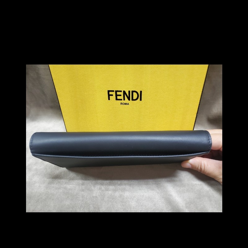 全新現貨 FENDI 怪獸眼睛黑色皮革對開長夾 皮夾 Bag Bugs-10
