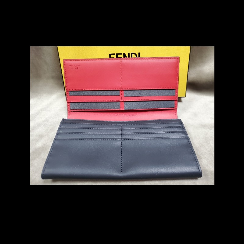 全新現貨 FENDI 怪獸眼睛黑色皮革對開長夾 皮夾 Bag Bugs-16