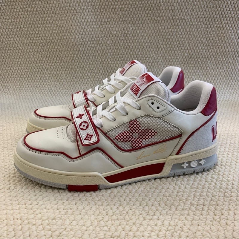 LOUIS VUITTON路易威登 Trainer白紅魔術貼 43.5碼-0