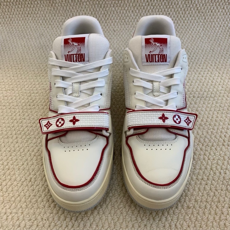 LOUIS VUITTON路易威登 Trainer白紅魔術貼 43.5碼-1