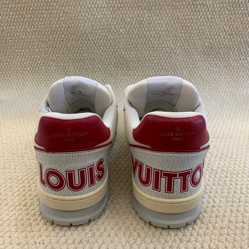 LOUIS VUITTON路易威登 Trainer白紅魔術貼 43.5碼-3