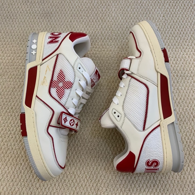 LOUIS VUITTON路易威登 Trainer白紅魔術貼 43.5碼-6