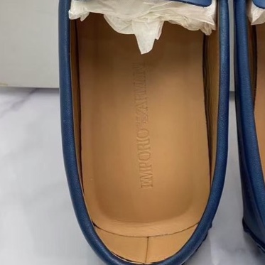 閒置新 未使用 阿瑪尼/Armani 男款豆豆鞋,深藍色,43碼-1