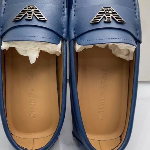 閒置新 未使用 阿瑪尼/Armani 男款豆豆鞋,深藍色,43碼-4