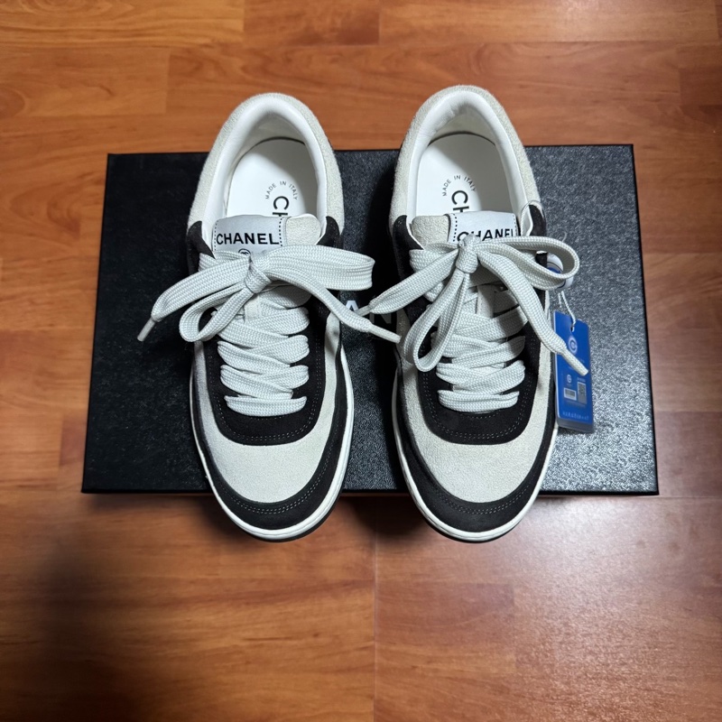 Chanel黑白熊貓香奈兒雙C徽標低幫板鞋 黑白色 35.5碼-2