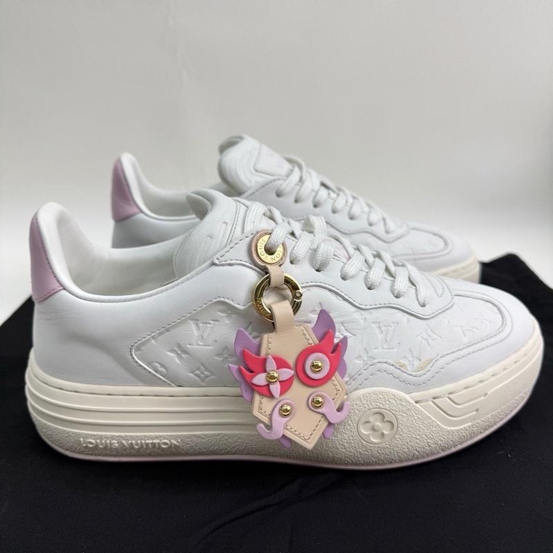 LV路易威登Groovy 牛皮革舒適休閒白粉37碼-2