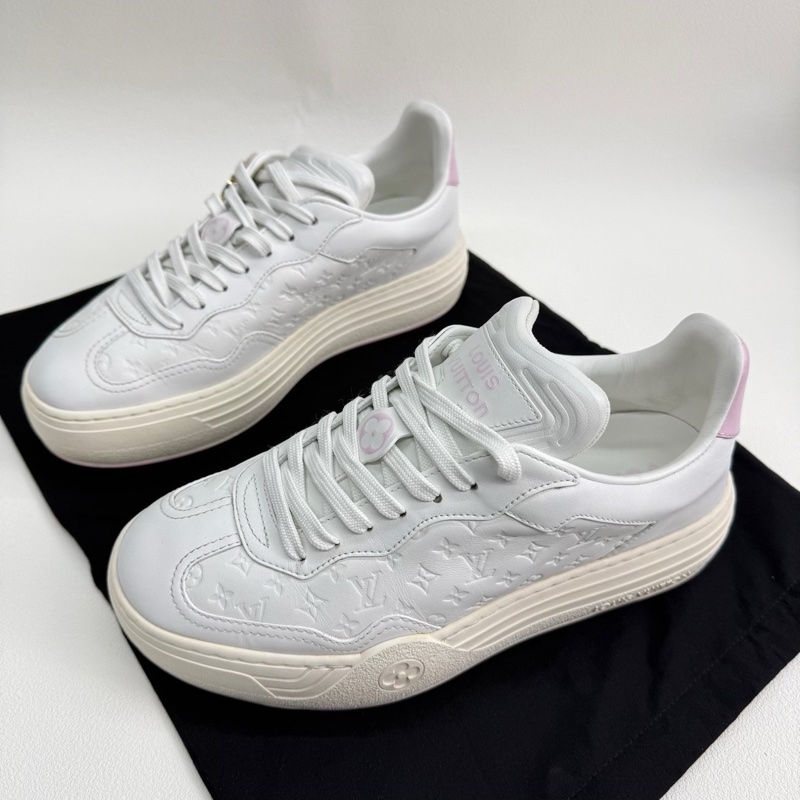 LV路易威登Groovy 牛皮革舒適休閒白粉37碼-3