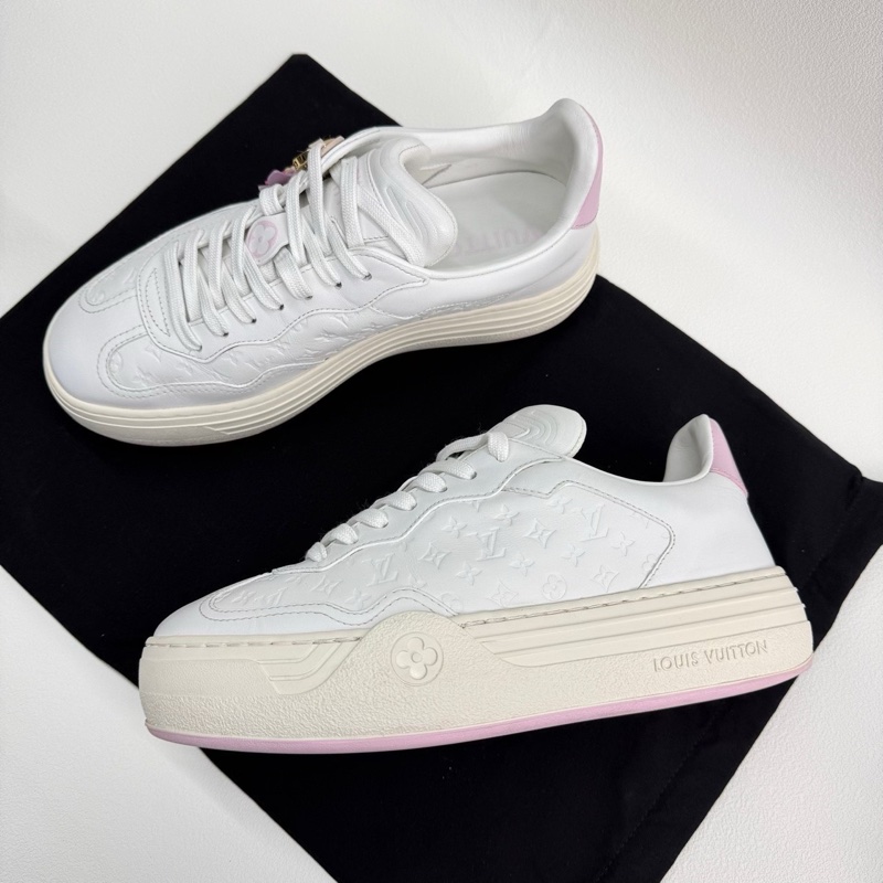 LV路易威登Groovy 牛皮革舒適休閒白粉37碼-5