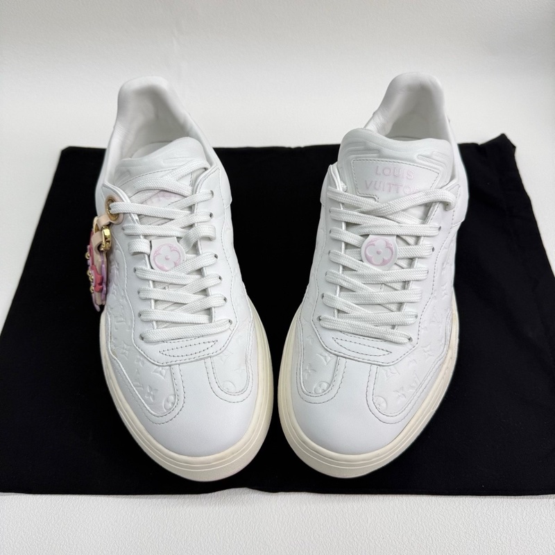 LV路易威登Groovy 牛皮革舒適休閒白粉37碼-6