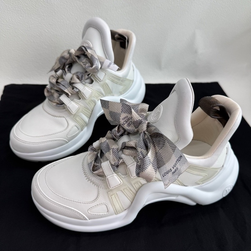 LV Archlight 1.0 皮革蝴蝶結鞋帶 象牙白 38碼-0