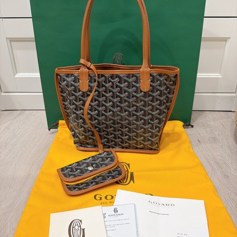 Goyard mini tote 黑棕色 正本購證
