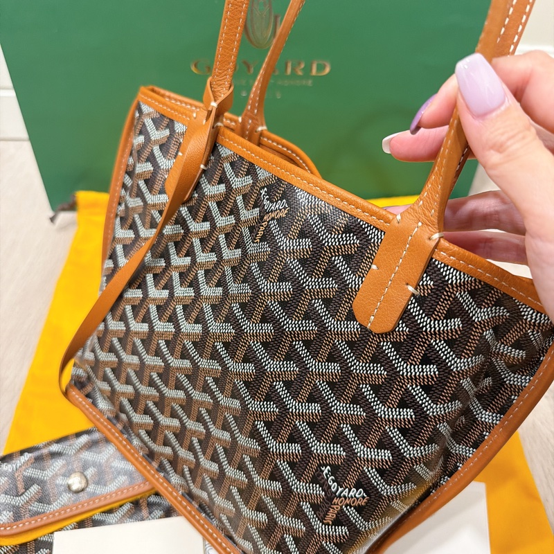 Goyard mini tote 黑棕色 正本購證-1
