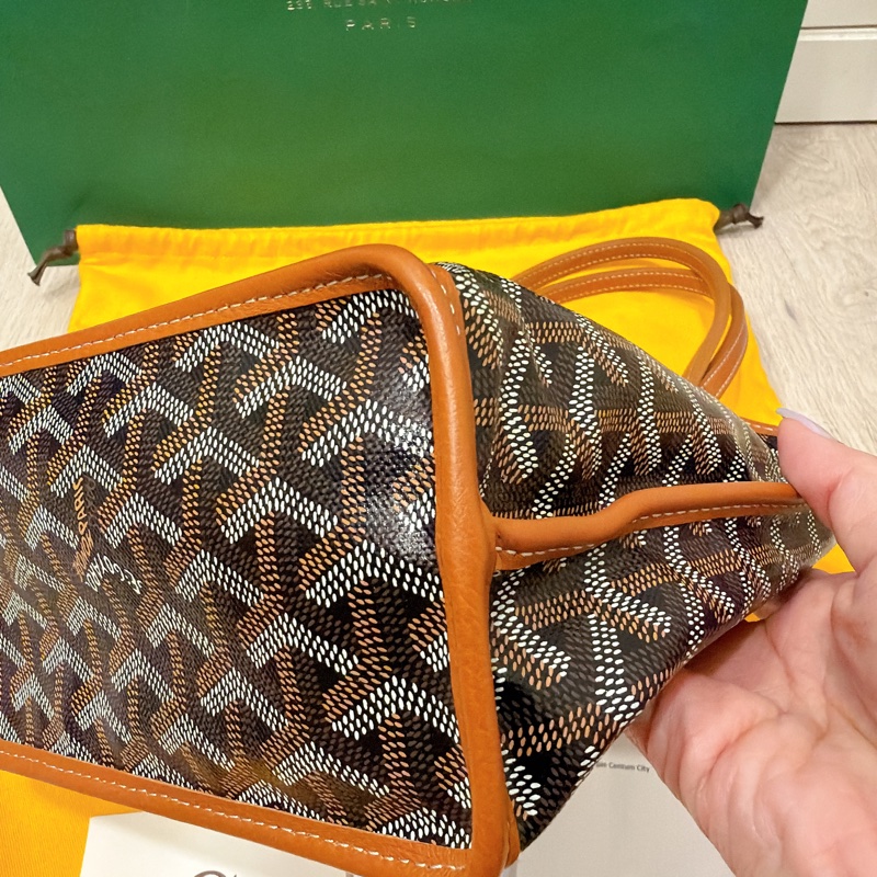 Goyard mini tote 黑棕色 正本購證-4