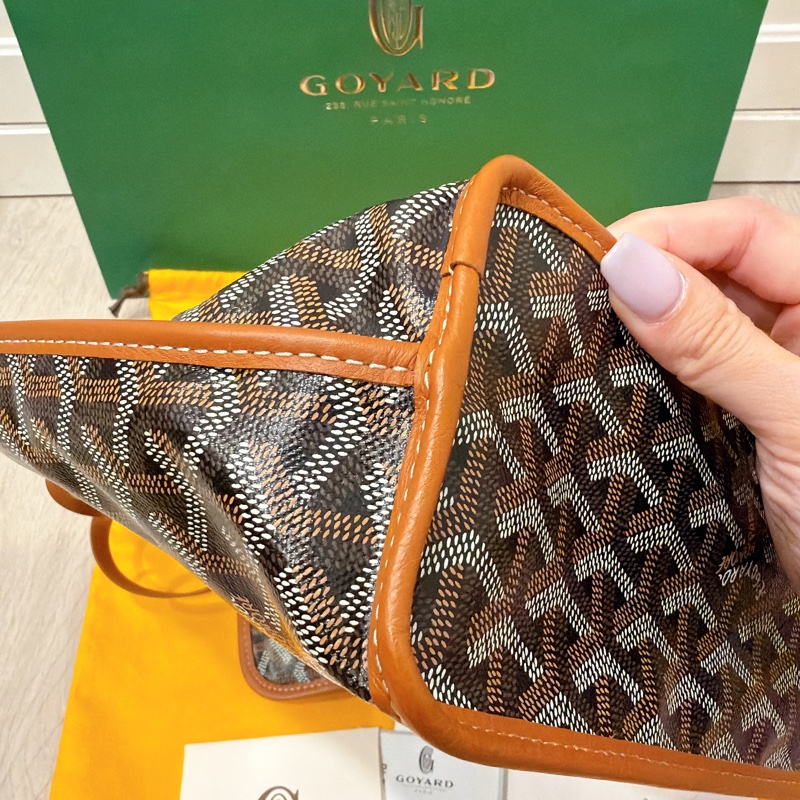 Goyard mini tote 黑棕色 正本購證-5