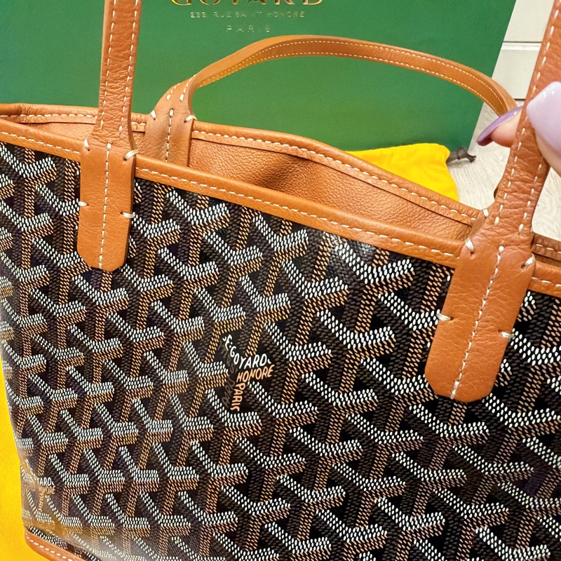 Goyard mini tote 黑棕色 正本購證-7