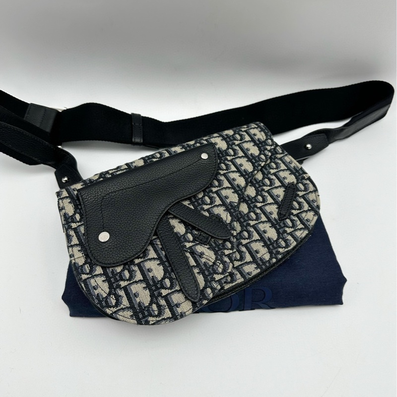 Dior/迪奧 Saddle系列老花滿印斜紋刺繡馬鞍包-3