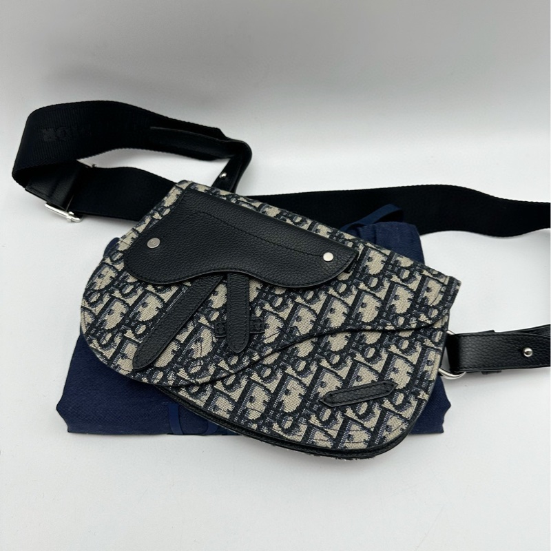 Dior/迪奧 Saddle系列老花滿印斜紋刺繡馬鞍包-4