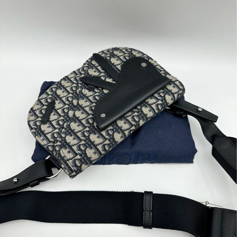 Dior/迪奧 Saddle系列老花滿印斜紋刺繡馬鞍包-5