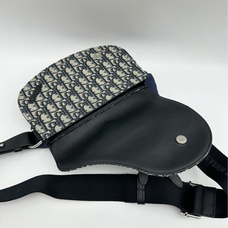 Dior/迪奧 Saddle系列老花滿印斜紋刺繡馬鞍包-6