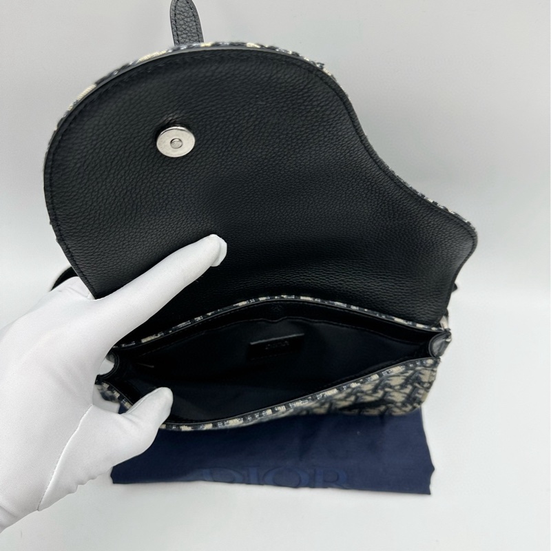 Dior/迪奧 Saddle系列老花滿印斜紋刺繡馬鞍包-7