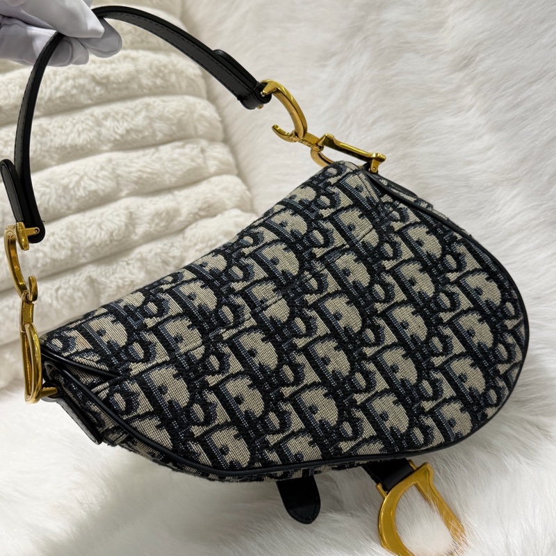 迪奧/Dior Saddle Oblique 刺繡老花小號馬鞍-2
