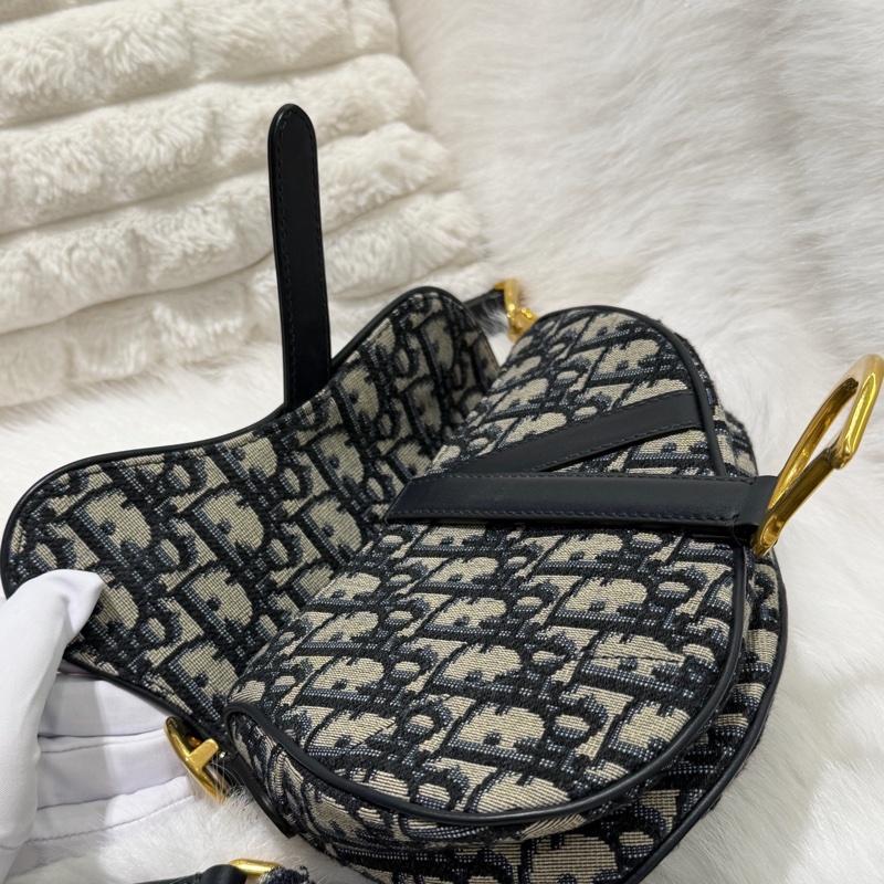 迪奧/Dior Saddle Oblique 刺繡老花小號馬鞍-3