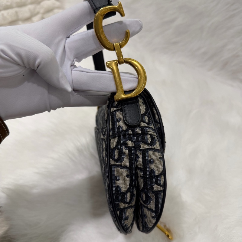 迪奧/Dior Saddle Oblique 刺繡老花小號馬鞍-6