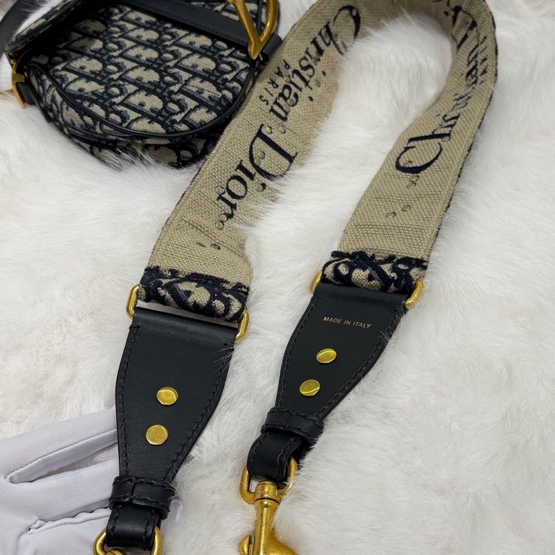 迪奧/Dior Saddle Oblique 刺繡老花小號馬鞍-9