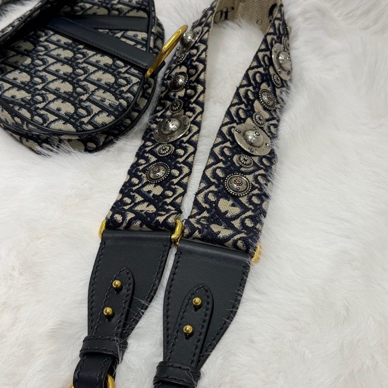 迪奧/Dior Saddle Oblique 刺繡老花小號馬鞍-10