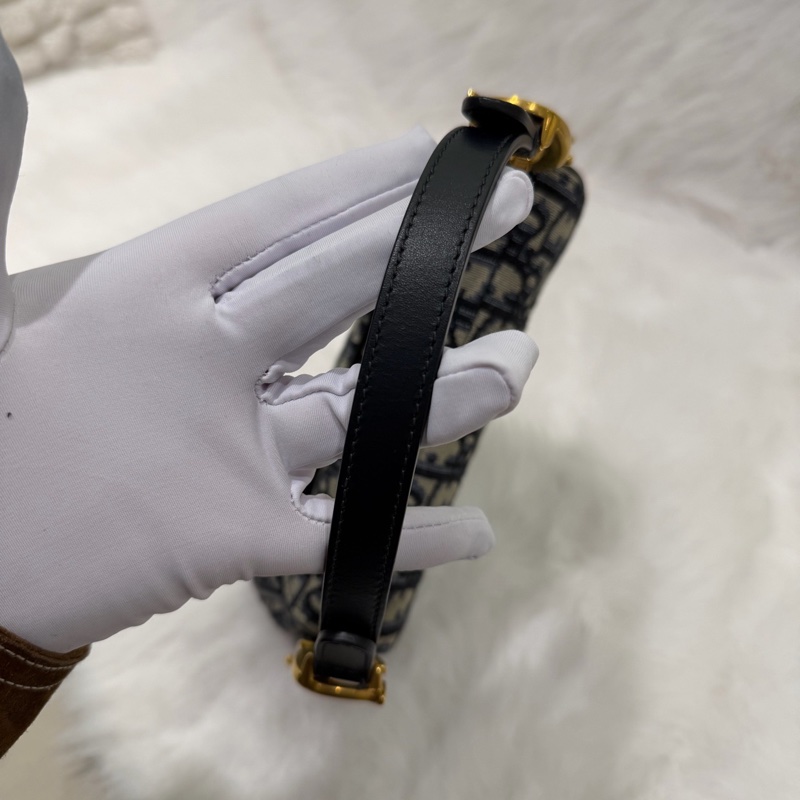 迪奧/Dior Saddle Oblique 刺繡老花小號馬鞍-11